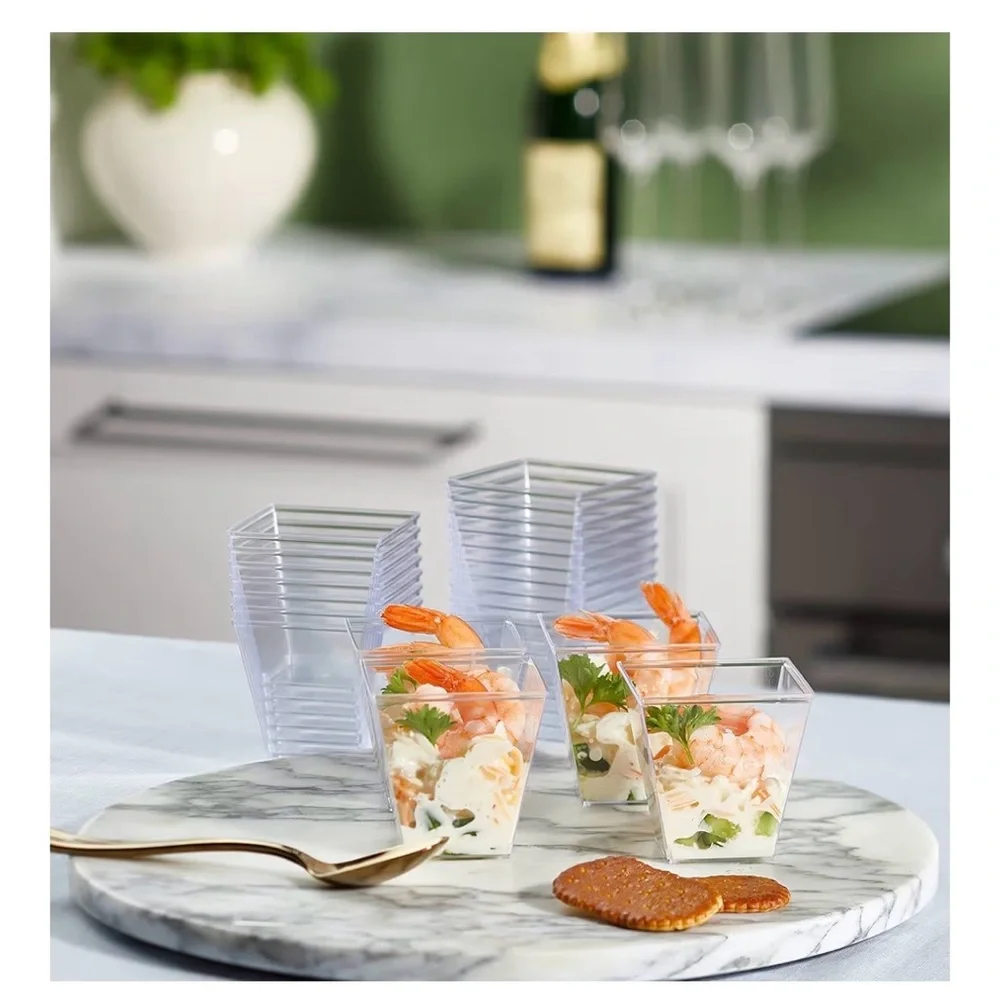 Pack of 50 Verrine Pyramid Shape Serving Cups (A101)